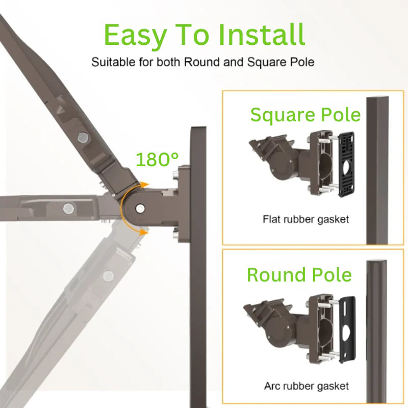 150W LED Shoebox Pole Light with Built in Photocell- 23,532 Lumens, 5000K Daylight, Ideal for Universal Mounting (Square/Round) Pole