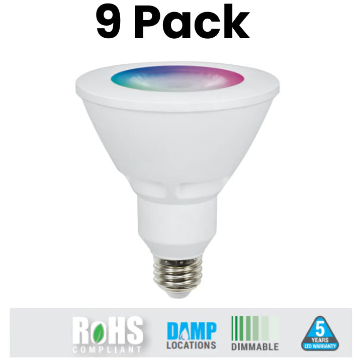 Smart WIFI LED PAR30 Bulb | 16 Million Colors, Music Sync, 2000K-5000K Adjustable Kelvin