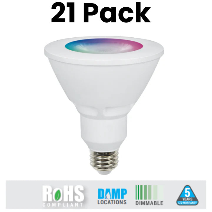 Smart WIFI LED PAR30 Bulb | 16 Million Colors, Music Sync, 2000K-5000K Adjustable Kelvin