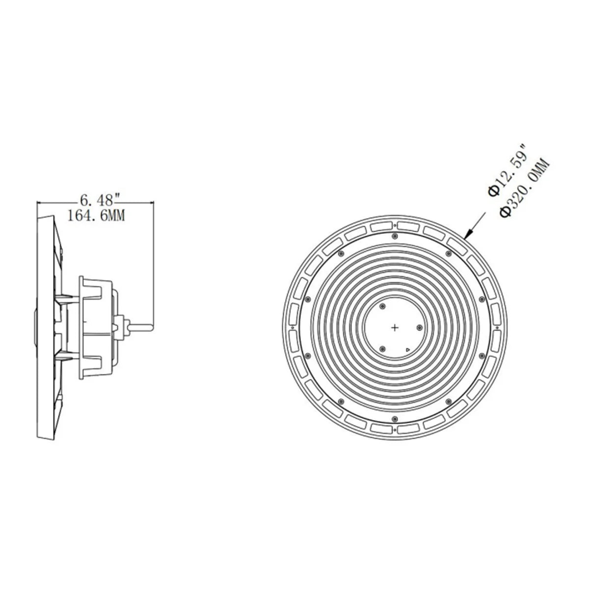 240W Tunable LED High Bay Light, 16,000-38,400lm, 4000K-5000K Switchable, 0-10V Dimmable, AC100-277V, CRI>80, ETL Listed