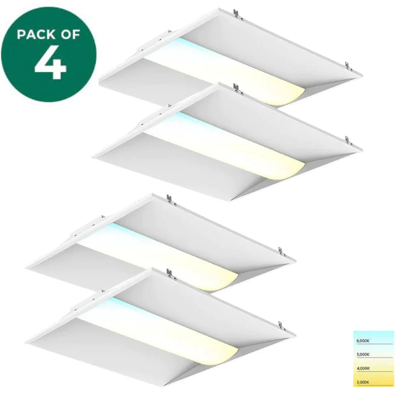 2x2 LED Troffer Lights, Selectable Wattage (30W/35W/40W) and CCT (3500K/4000K/5000K) with 130LM/Watt - ETL and DLC 5.1